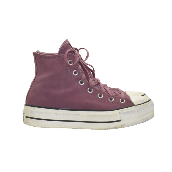 A8 Auth CONVERSE CHUCK TAYLOR Shadowberry Suede Platform Sneaker Shoes Size 8.5 - Picture 2 of 7